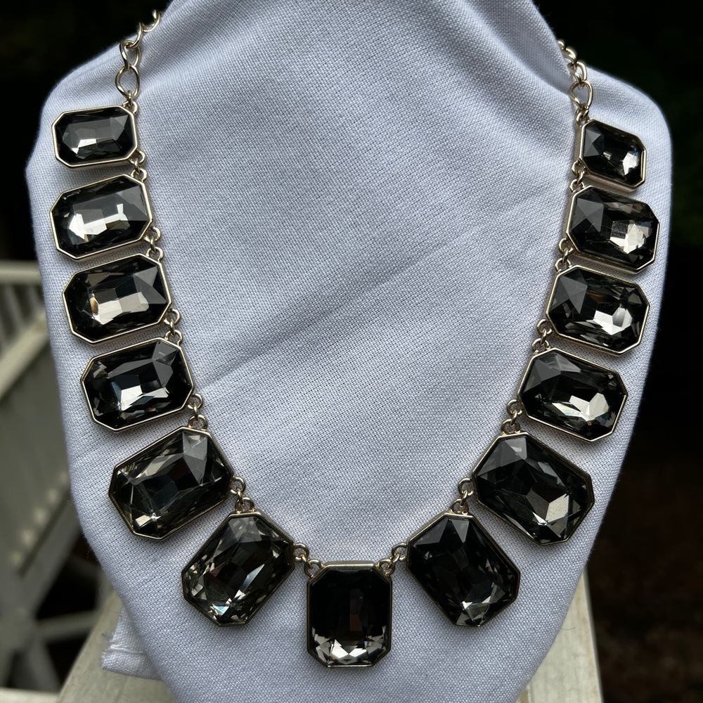 Rhinestones and gold tone necklace